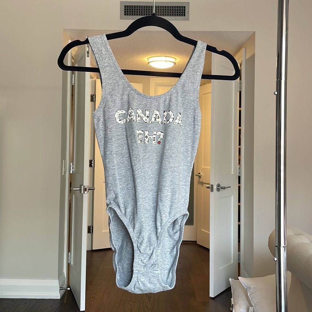 Canada eh bodysuit grey size S